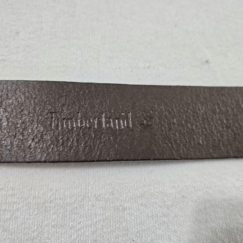 Timberland Dark Brown Genuine Leather Belt Roller Buckle Wide Keeper Size 36 - Picture 9 of 16